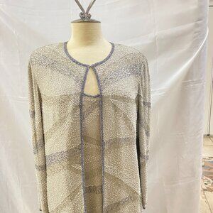 Beautiful SCALA Handmade 2 pc Beaded Dress 100% Silk  - XL NWT